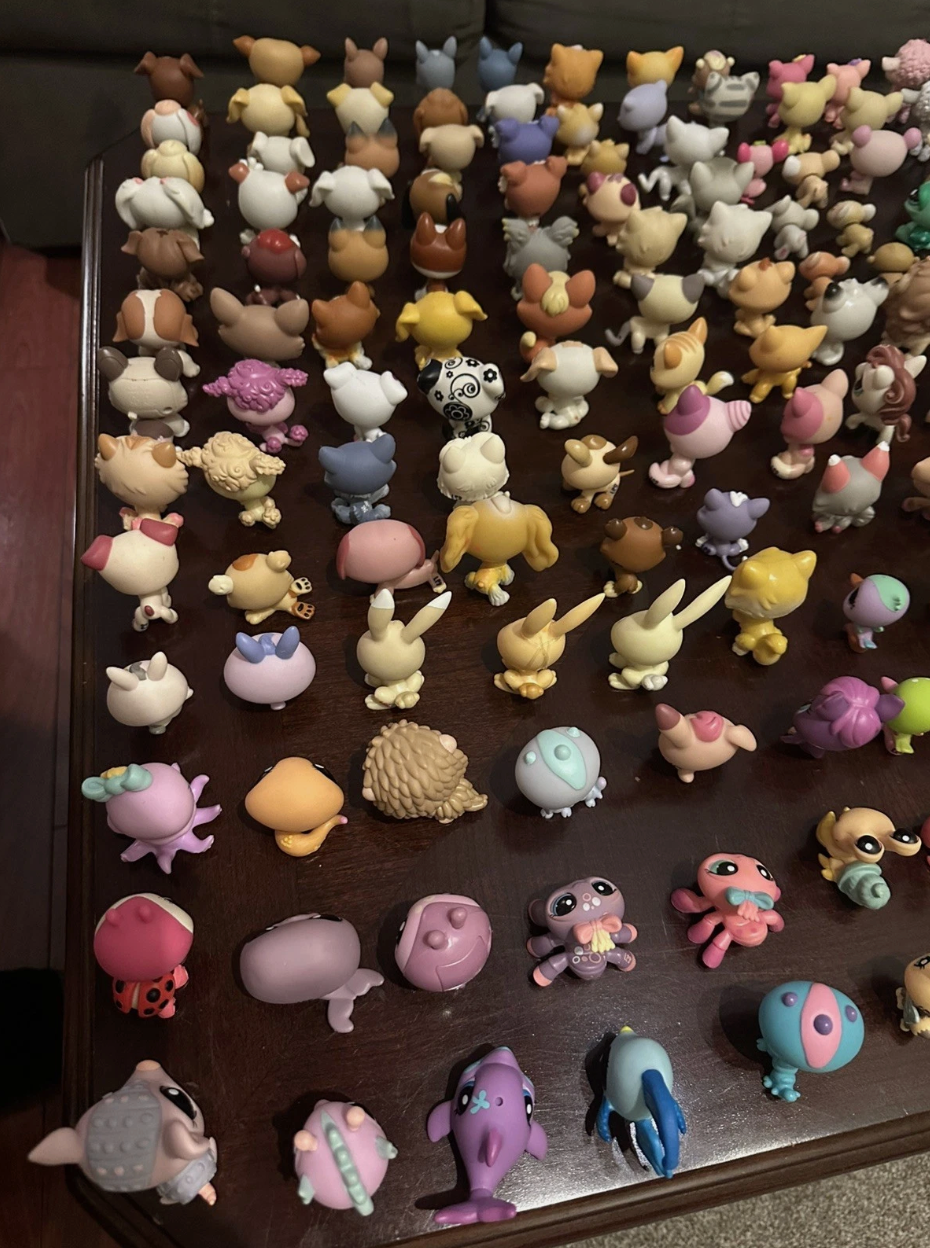 Close-up of a vintage Littlest Pet Shop figure for authenticity check