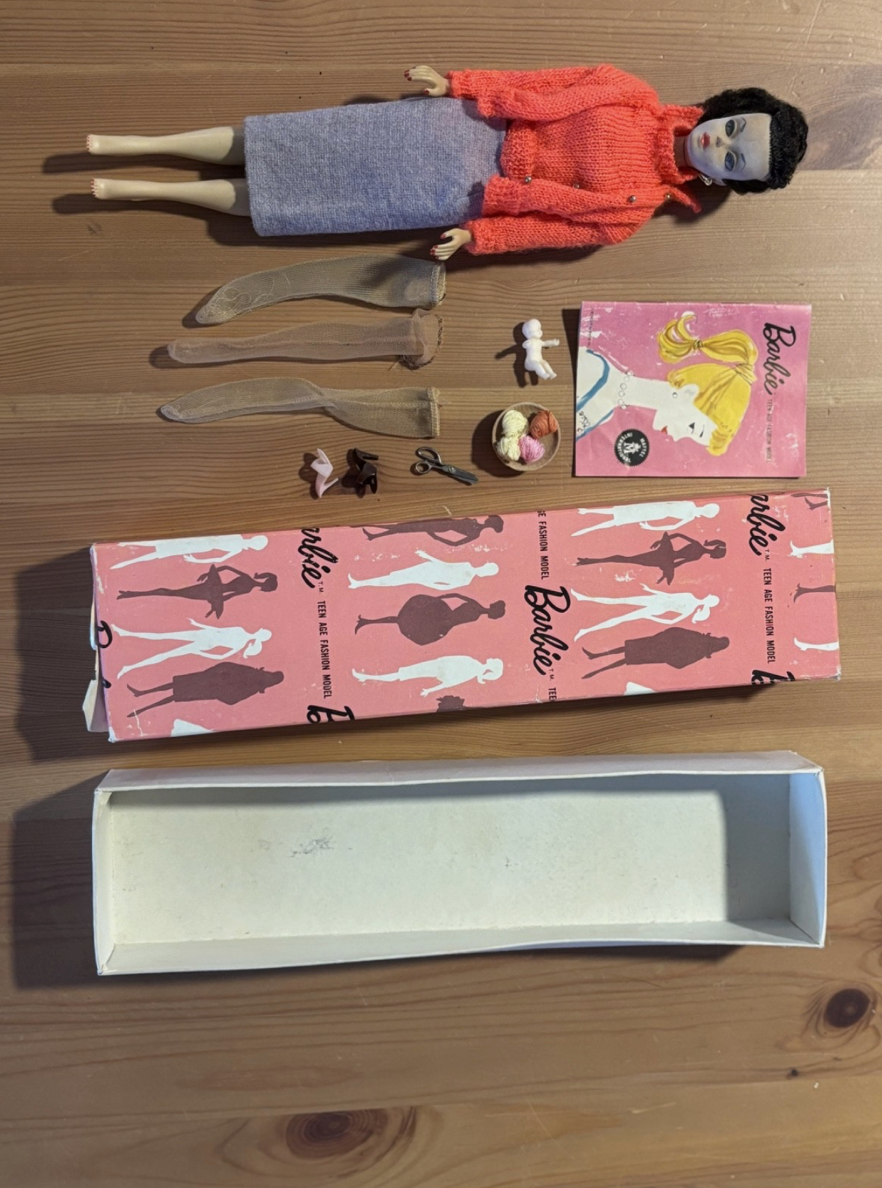 Vintage 1959 Barbie #876 Sweater Girl Ponytail Doll Lot with Original Box