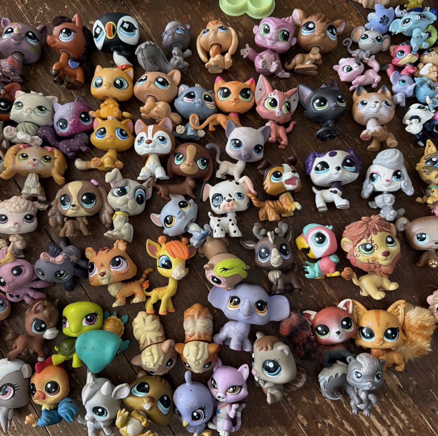 Huge Vintage Littlest Pet Shop Lot: 110+ Figures, Sailboat & Carrying Case (Hasbro 2005+)