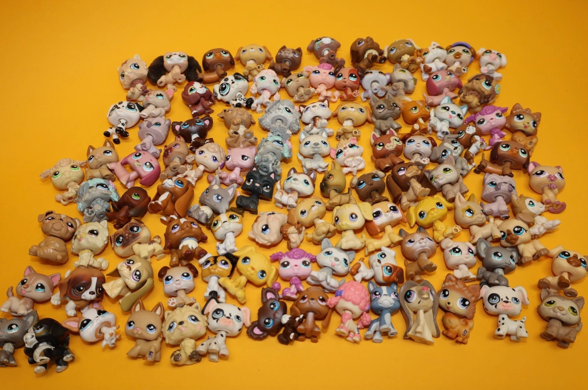 Littlest Pet Shop Lot of 100 Figures - Cats, Dogs & More (Hasbro)