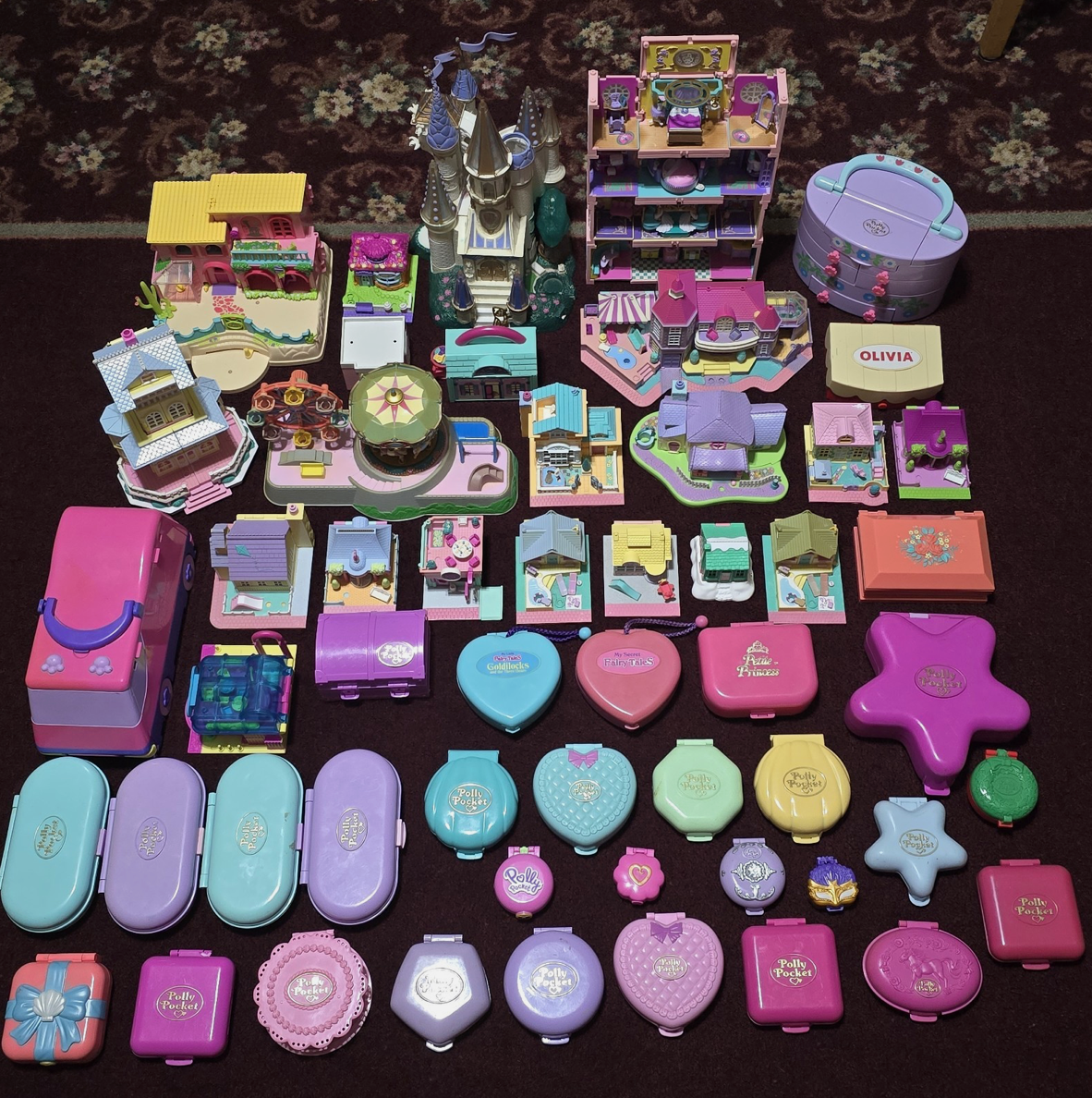 Huge Vintage 90s Bluebird Polly Pocket Mega Lot: 55+ Playsets & Compacts, 50+ Figures