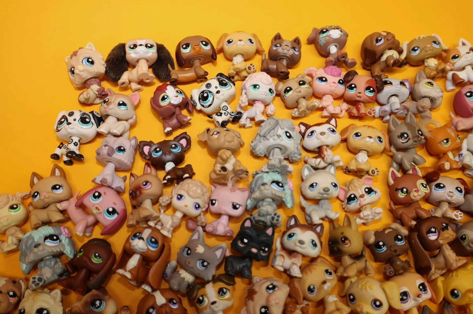 Littlest Pet Shop Lot of 100 Figures - Cats, Dogs & More (Hasbro)