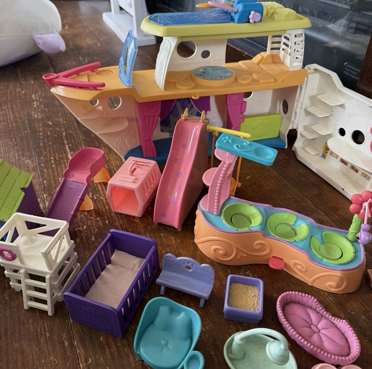 Huge Vintage Littlest Pet Shop Lot: 110+ Figures, Sailboat & Carrying Case (Hasbro 2005+)