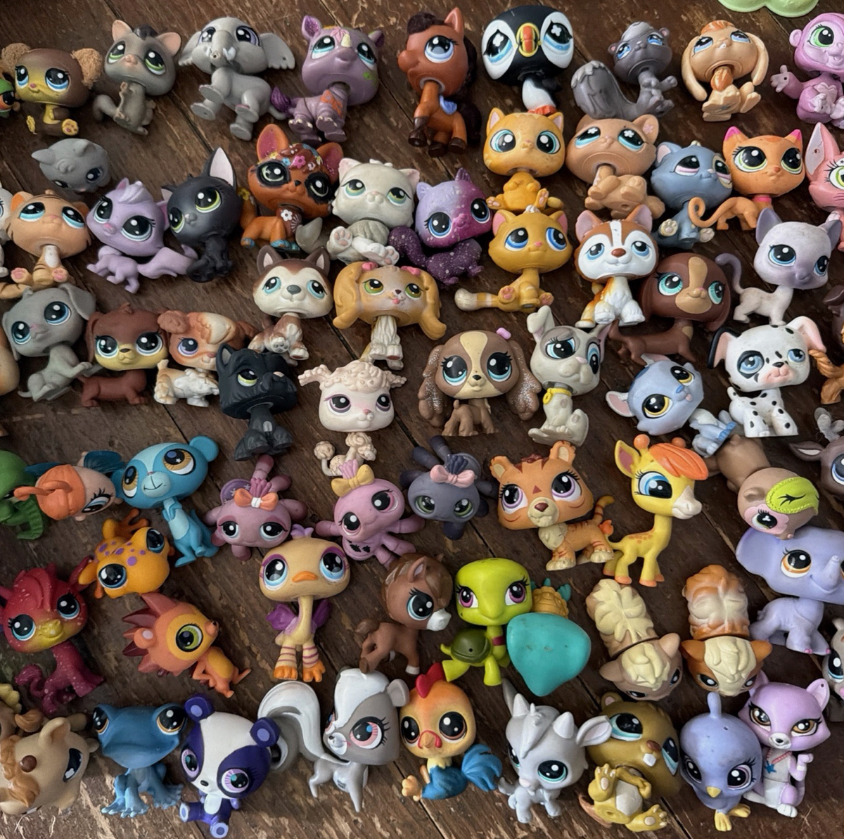 Huge Vintage Littlest Pet Shop Lot: 110+ Figures, Sailboat & Carrying Case (Hasbro 2005+)