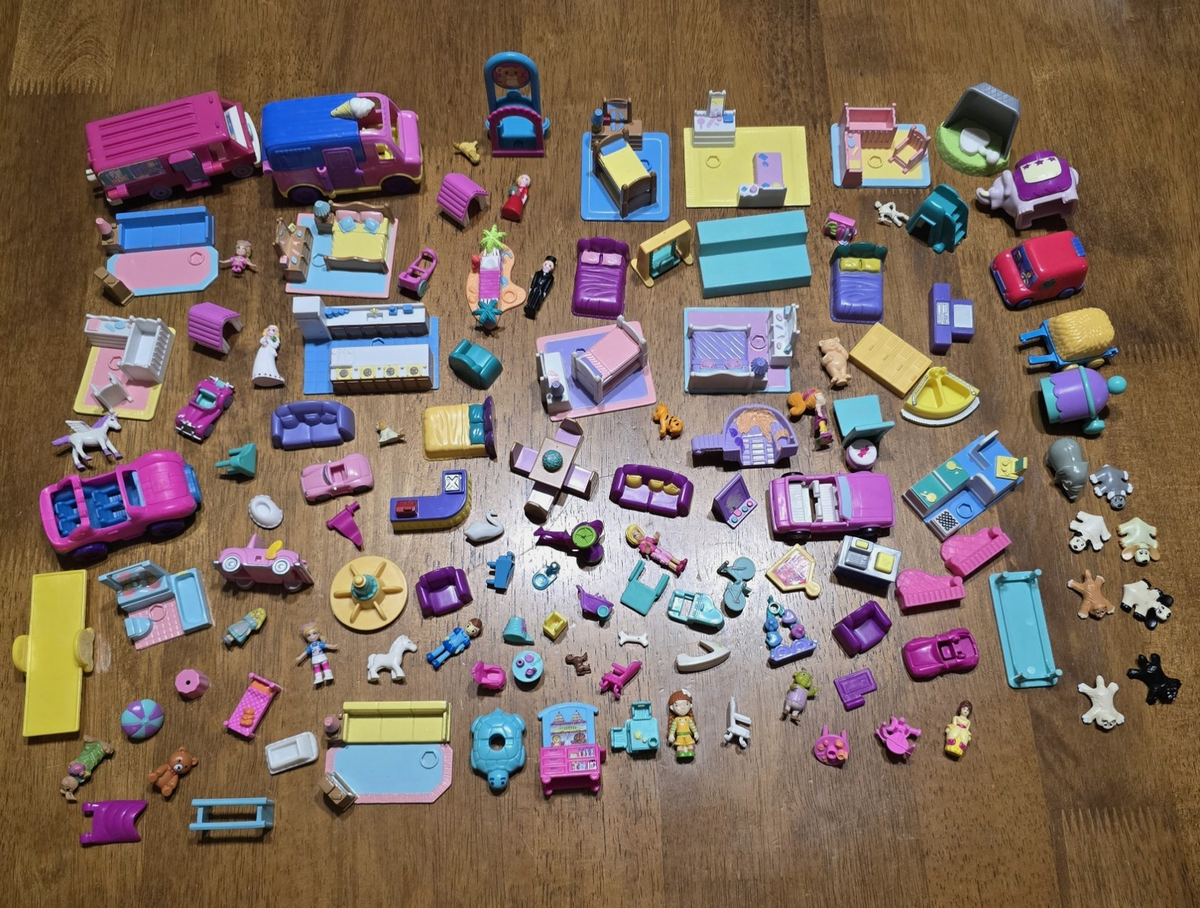 Huge Vintage 90s Bluebird Polly Pocket Mega Lot: 55+ Playsets & Compacts, 50+ Figures